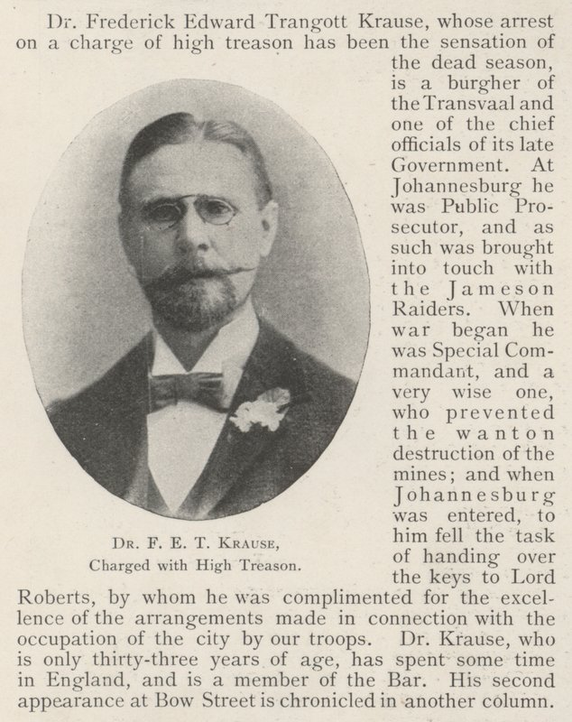 Dr F E T Krause, anklaget for højforræderi af English Photographer