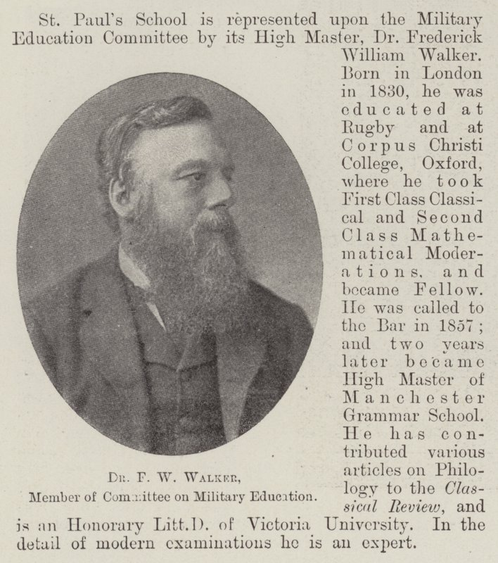 Dr. F W Walker, medlem af udvalget for militæruddannelse af English Photographer