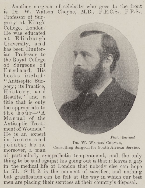 Dr. W Watson Cheyne, rådgivende kirurg for sydafrikansk service af English Photographer