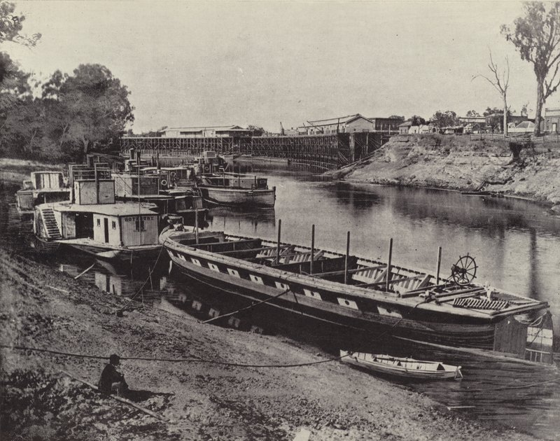 Echuca Wharf, Murray-floden af English Photographer