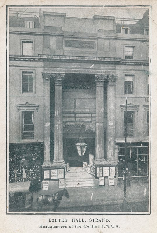 Exeter Hall, Strand, hovedkvarter for Central YMCA af English Photographer