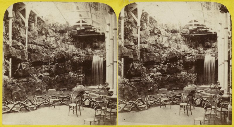 Fernery og vandfald ved Brighton Aquarium af English Photographer
