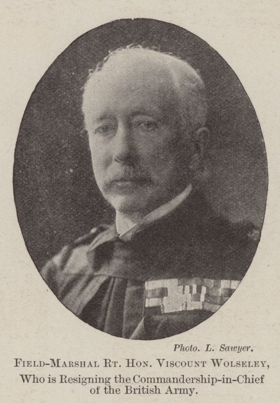 Feltmarskal Højre ærede Viscount Wolseley, som fratræder den britiske hærs øverstkommanderende af English Photographer