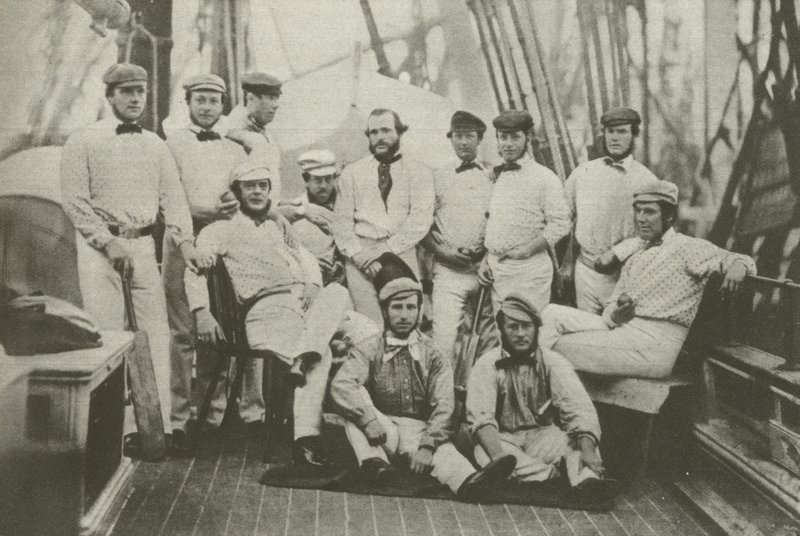 Det første engelske crickethold tog til Amerika, 7. september 1859 (s/h-foto) af English Photographer