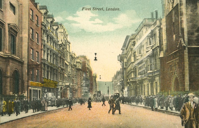 Fleet Street, London (foto i farver) af English Photographer