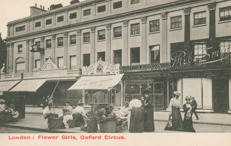 Blomsterpiger, Oxford Circus af English Photographer