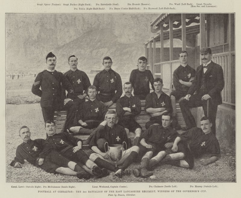 Fodbold i Gibraltar, 2. bataljon af East Lancashire Regiment, vindere af Governors Cup af English Photographer