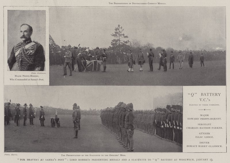 For Tappery på Sannas Post, Lord Roberts overrækker medaljer og en statuette til Q Battery i Woolwich, 13. januar af English Photographer