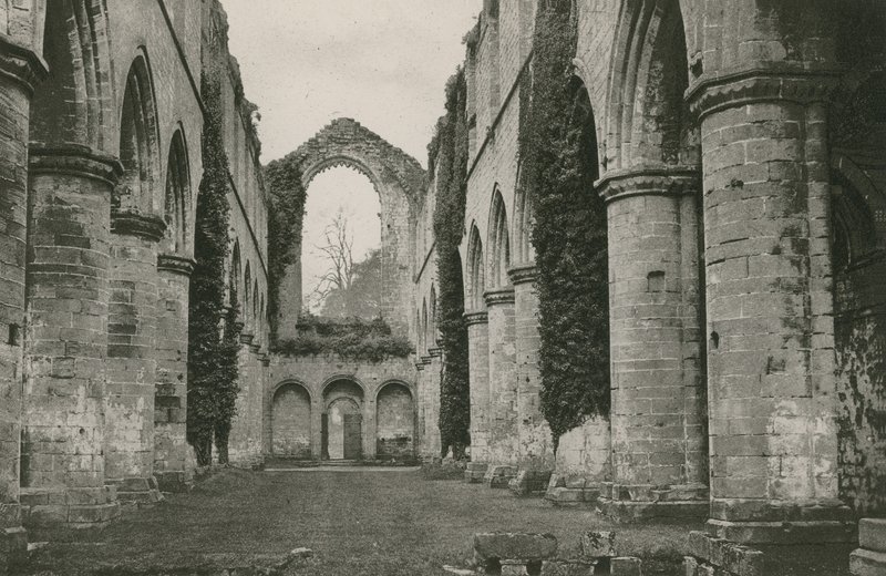 Fountains Abbey, Nave, Looking West af English Photographer