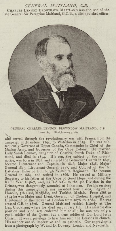 General Charles Lennox Brownlow Maitland, CB af English Photographer