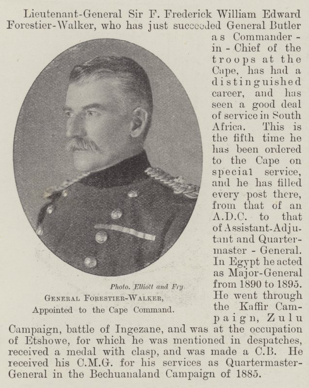 General Forestier-Walker, udnævnt til Kapkommandoen af English Photographer