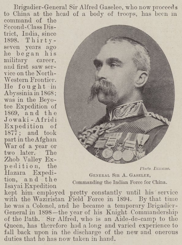 General Sir A Gaselee, der leder den indiske styrke for Kina af English Photographer