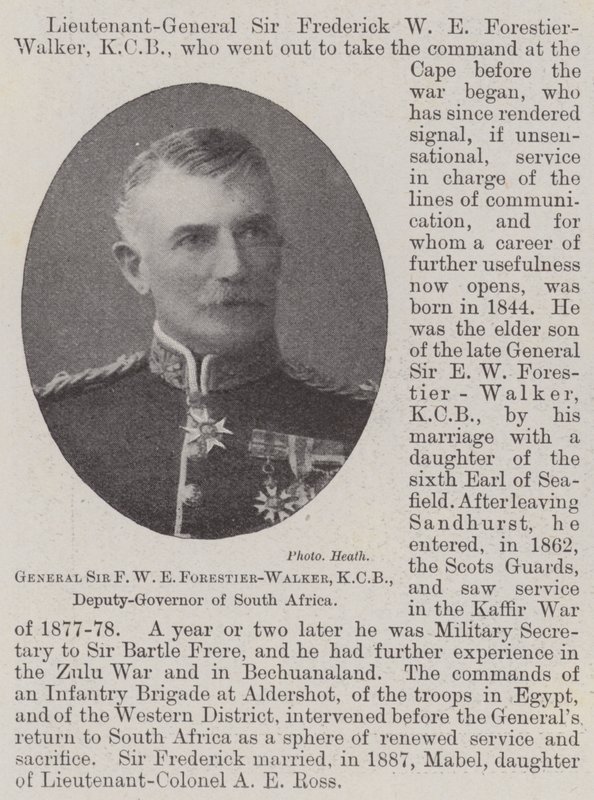 General Sir F W E Forestier-Walker, KCB, viceguvernør i Sydafrika af English Photographer