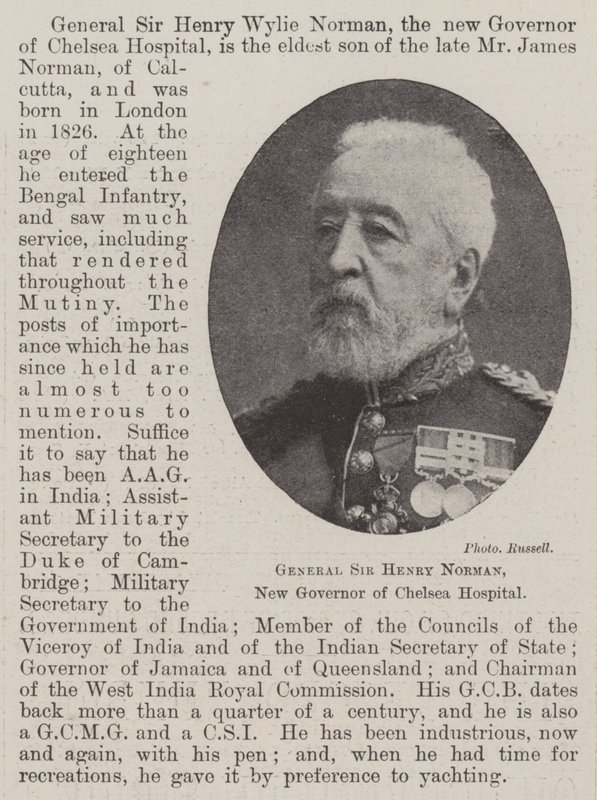 General Sir Henry Norman, ny guvernør for Chelsea Hospital af English Photographer