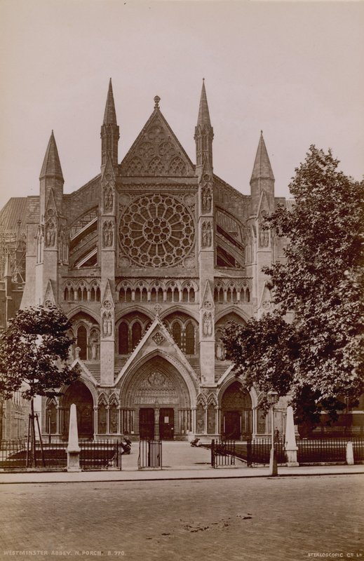 Generel udsigt over den nordlige veranda i Westminster Abbey af English Photographer
