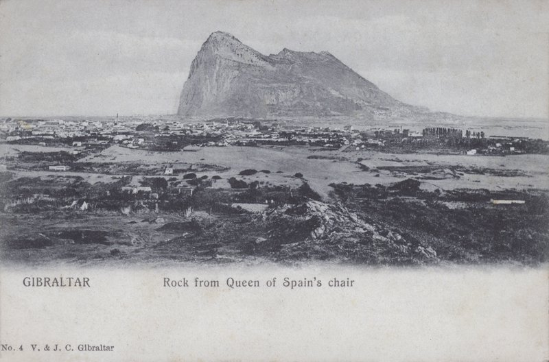 Gibraltar, Rock fra Queen of Spains stol (s/h foto) af English Photographer