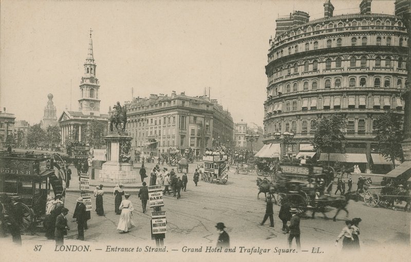 Grand Hotel og Trafalgar Square, London af English Photographer