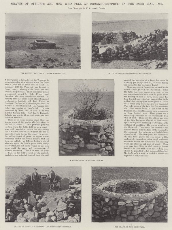 Grave af officerer og mænd, der faldt ved Bronkhorstspruit i Boerkrigen, 1880 af English Photographer