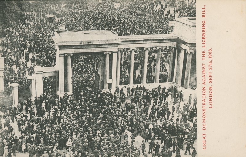Stor Demonstration mod Licensing Bill, London, 27. september 1908 af English Photographer