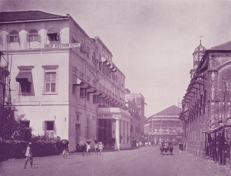 Great Western Hotel og Apollo Street, Bombay af English Photographer