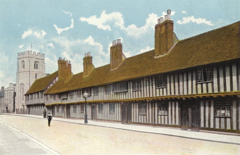 Guild Chapel, Grammar School og Alms Houses, Stratford-on-Avon af English Photographer