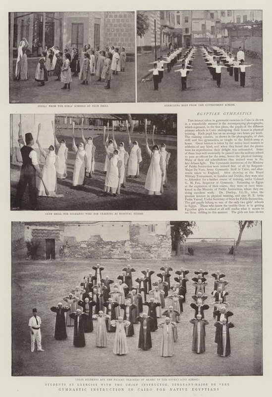 Gymnastikundervisning i Kairo for indfødte egyptere af English Photographer
