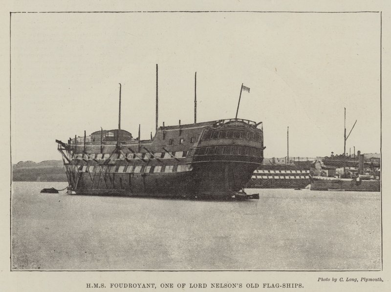 HMS Foudroyant, et af Lord Nelsons gamle flagskibe af English Photographer