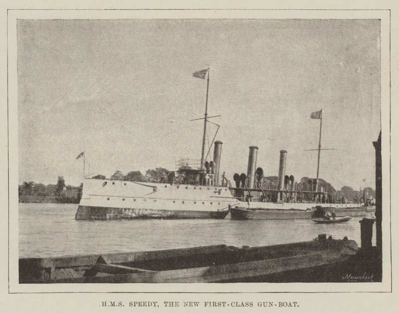HMS Speedy, den nye førsteklasses pistolbåd af English Photographer