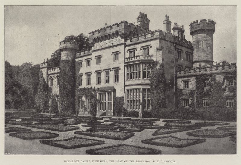 Hawarden Castle, Flintshire, sæde for den ærede W E Gladstone af English Photographer
