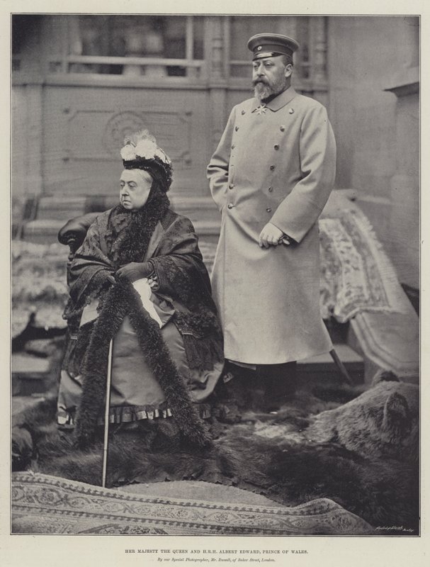 Hendes Majestæt Dronningen og HKH Albert Edward, Prins af Wales af English Photographer