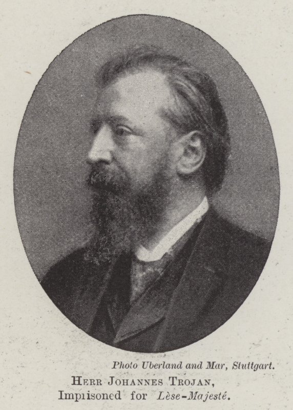 Hr. Johannes Trojan, fængslet for Læse Majestæt af English Photographer