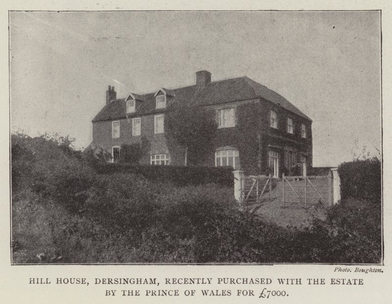 Hill House, Dersingham, købt for nylig med godset af prinsen af Wales for £7000 af English Photographer