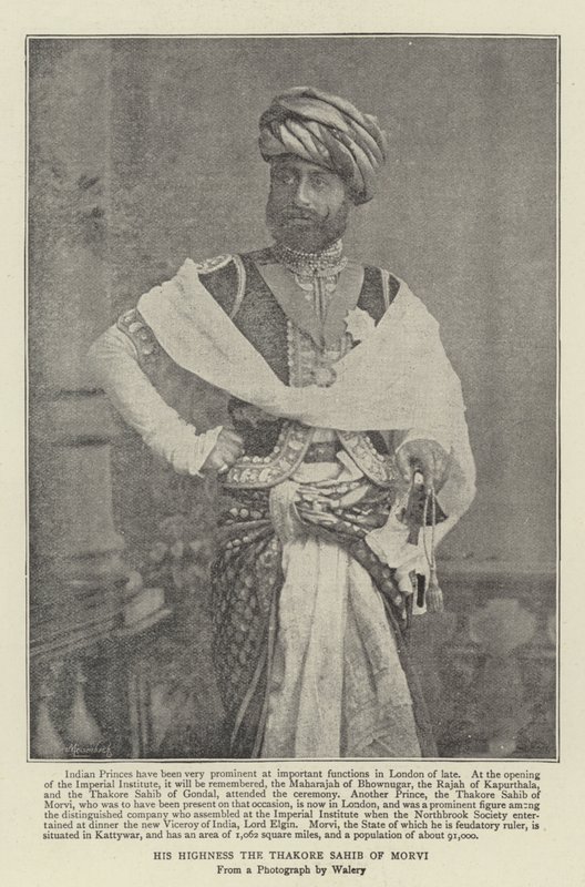 Hans Højhed Thakore Sahib af Morvi af English Photographer