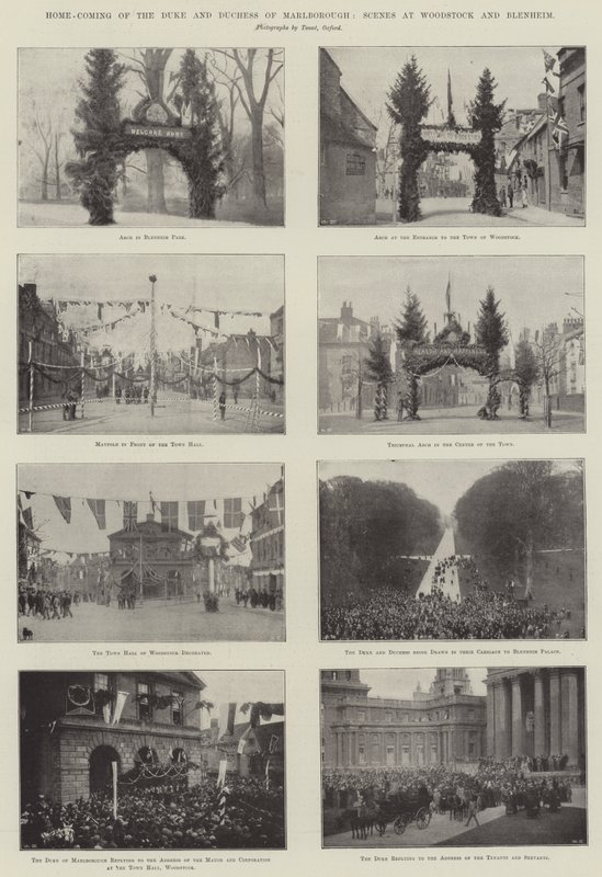 Hertugen og hertuginden af Marlboroughs hjemkomst, scener ved Woodstock og Blenheim af English Photographer