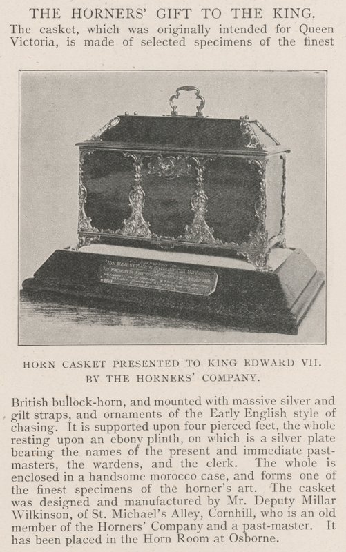 Hornkiste overrakt til kong Edward VII af Horners Company af English Photographer