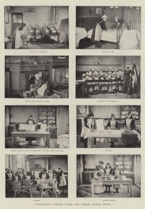 Husmoderundervisning under London School Board af English Photographer