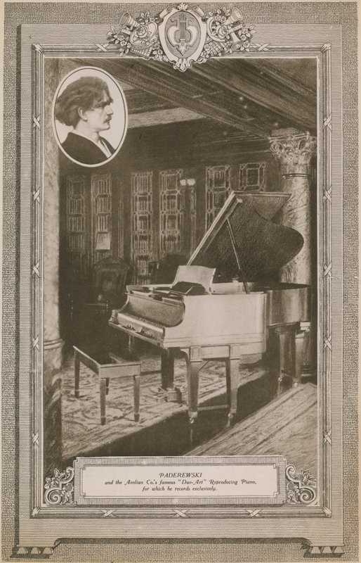Ignacy Jan Paderewski og Aeolian Company berømte Duo-Art Reproducering Piano af English Photographer