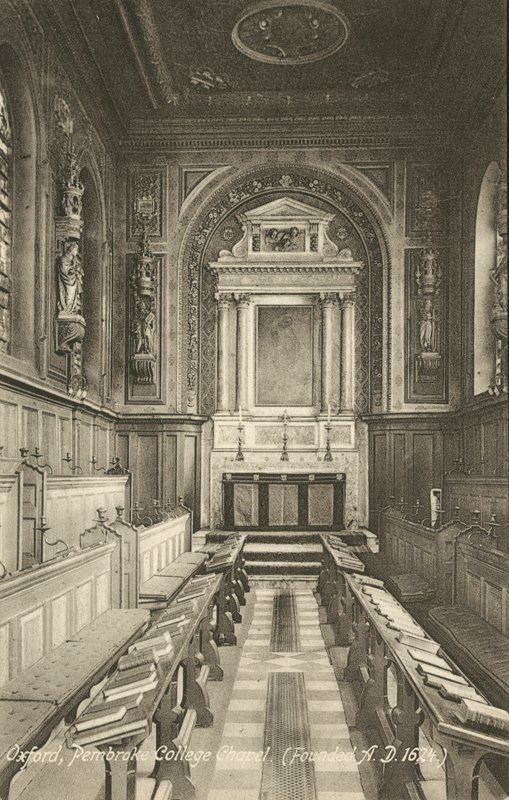 Interiør, Pembroke College Chapel, Oxford, Oxfordshire (s/h foto) af English Photographer