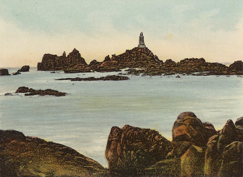 Jersey: Corbiere Lighthouse (farvet foto) af English Photographer