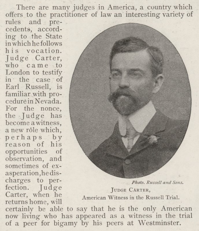 Dommer Carter, amerikansk vidne i Russell-processen af English Photographer