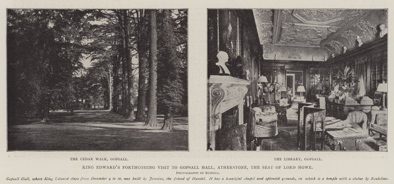 King Edwards kommende besøg i Gopsall Hall, Atherstone, sæde for Lord Howe af English Photographer