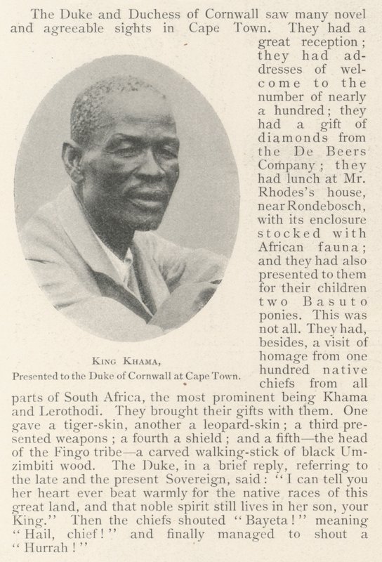 Kong Khama, præsenteret for hertugen af Cornwall i Cape Town af English Photographer