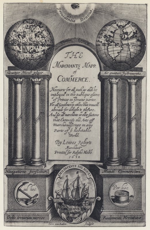 L Roberts, The Merchants Mapp of Commerce, R Mabb 1638 (s/h-foto) af English Photographer