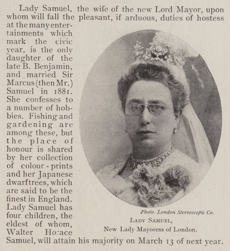 Lady Samuel, New Lady Borgmesterinde i London af English Photographer