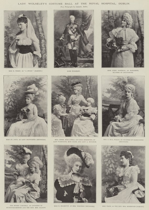 Lady Wolseleys kostumebal på Royal Hospital, Dublin af English Photographer