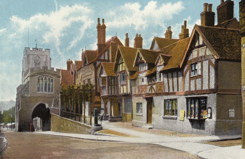 Leycester Hospital og Westgate, Warwick af English Photographer