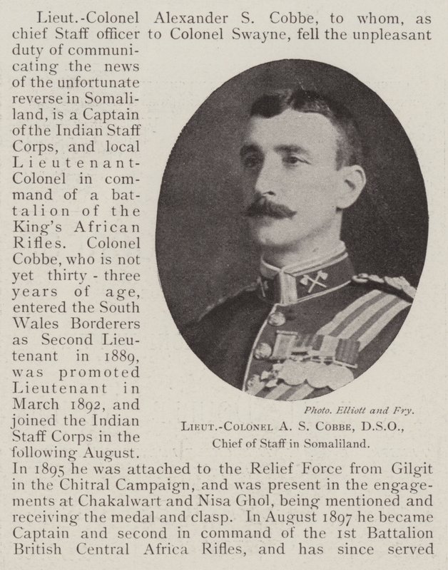 Oberstløjtnant A S Cobbe, DSO, stabschef i Somaliland af English Photographer