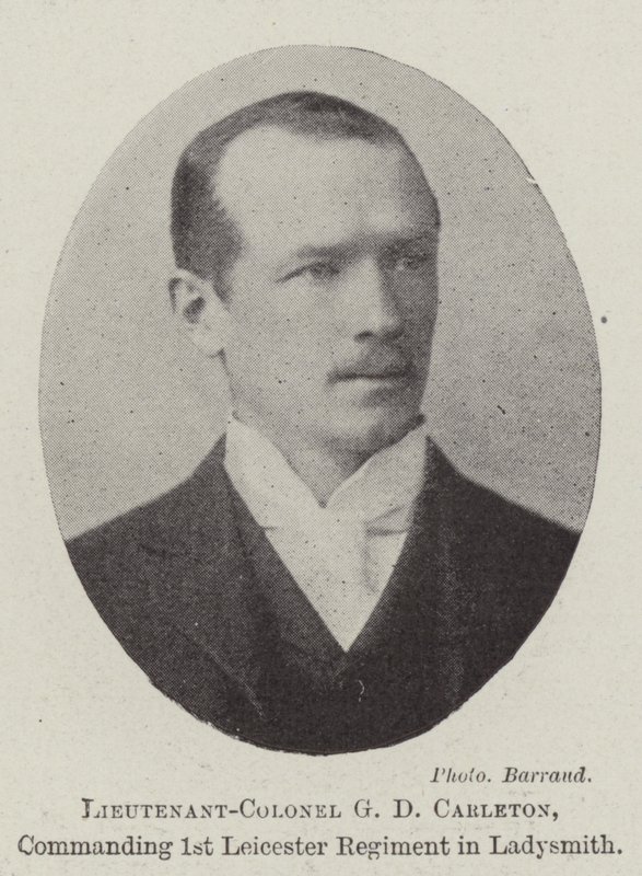 Oberstløjtnant G D Carleton, kommanderende for 1. Leicester Regiment i Ladysmith af English Photographer