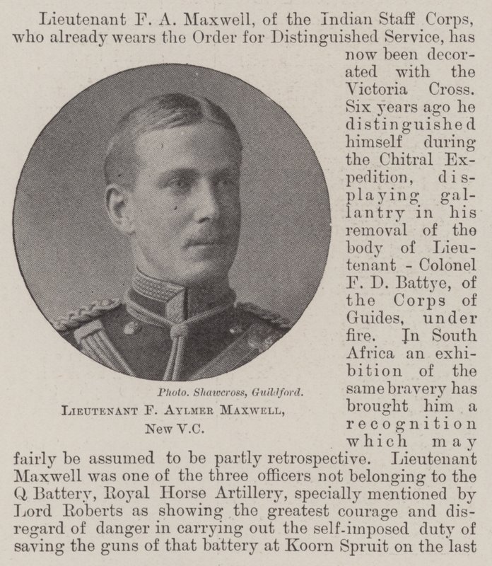 Løjtnant F Aylmer Maxwell, New VC af English Photographer