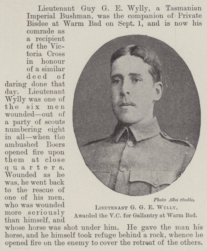 Løjtnant G G E Wylly, tildelt VC for galanteri ved Warm Bad af English Photographer